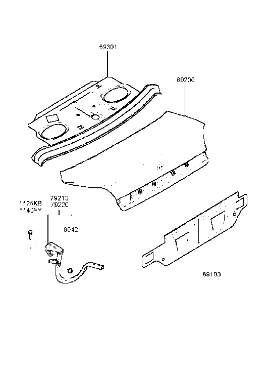 Hyundai 79220-38001 Trunk Lid Hinge Assembly Right Hand 79220-38001 Hyundai Trunk Lid Hinge Assembly Right Hand
