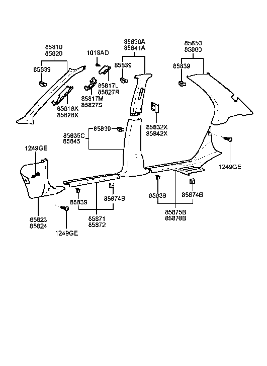 85827-38000 Hyundai Bracket-Front Pillar ABSORBER NO1,R