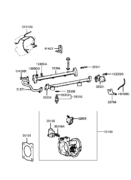 Hyundai 29226-37150 Bracket-Accelerator Cable 29226-37150 Hyundai Bracket-Accelerator Cable
