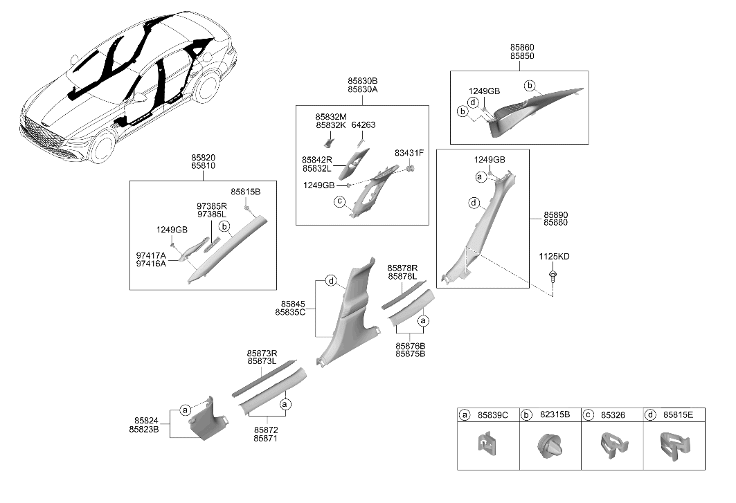 85870-T1000-VNB Hyundai Front Door Scuff Trim Assembly Left Hand