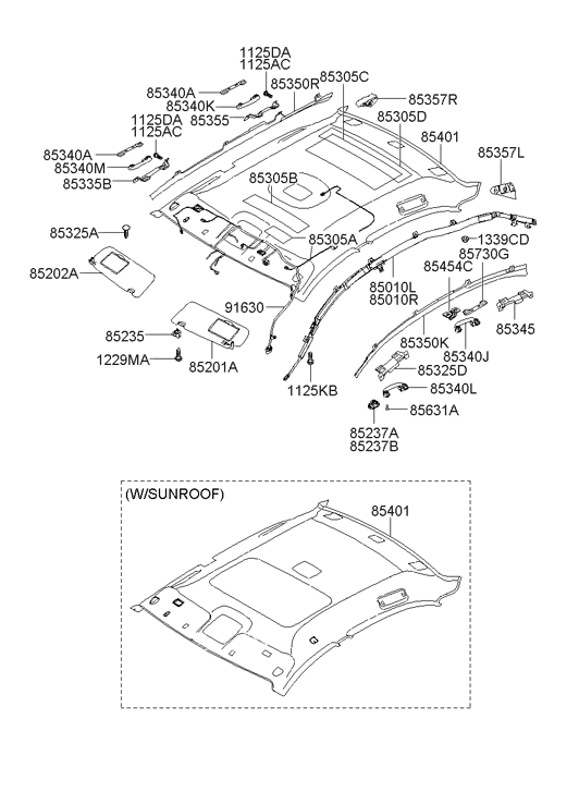 Hyundai 85305-3K000 Pad-Roof No.1 85305-3K000 Hyundai Pad-Roof No.1