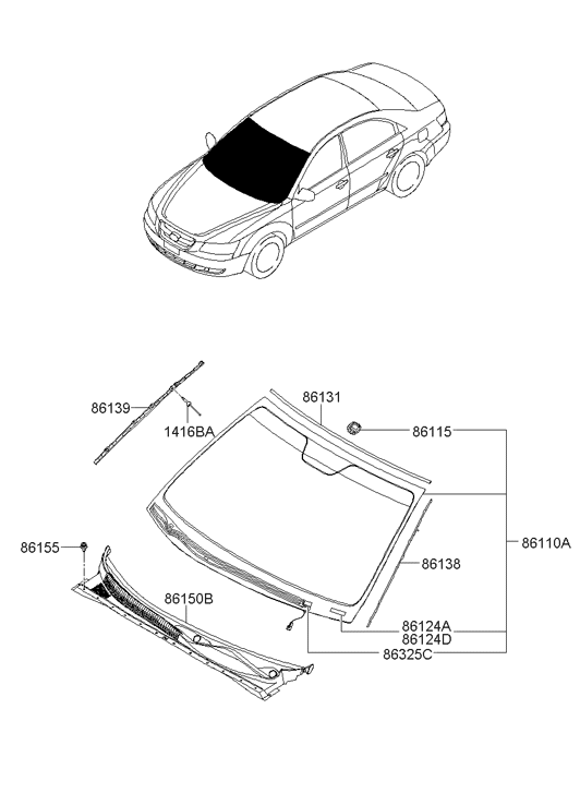 Hyundai 86139-3K000 Bracket-Wind Shield Molding Mounting,RH 86139-3K000 Hyundai Bracket-Wind Shield Molding Mounting,RH