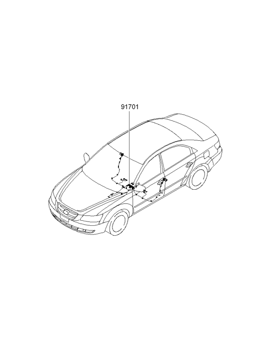 Hyundai 91700-0A010 Air Bag Wiring Assembly 91700-0A010 Hyundai Air Bag Wiring Assembly