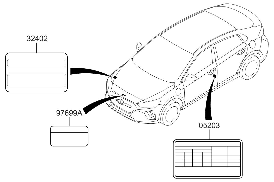 Hyundai 32400-0E554 Emission Label 32400-0E554 Hyundai Emission Label