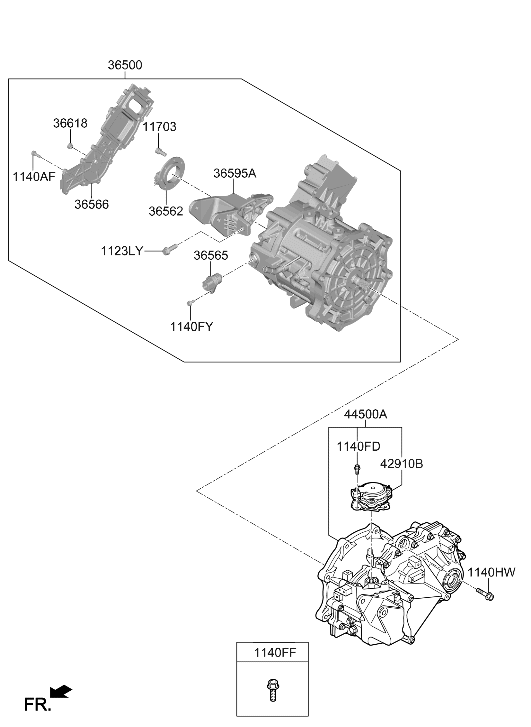 36595-0E550 Hyundai BRACKET-MOTOR SUPPORT