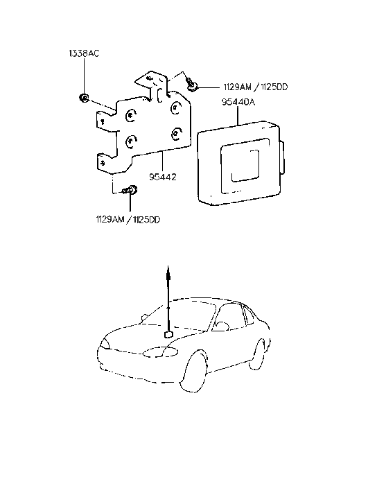 Hyundai 95442-28000 Bracket-Transmission Control Module 95442-28000 Hyundai Bracket-Transmission Control Module