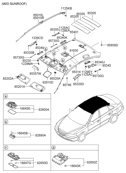 Hyundai 85235-2E000-3P Sunvisor Retainer 85235-2E000-3P Hyundai Sunvisor Retainer