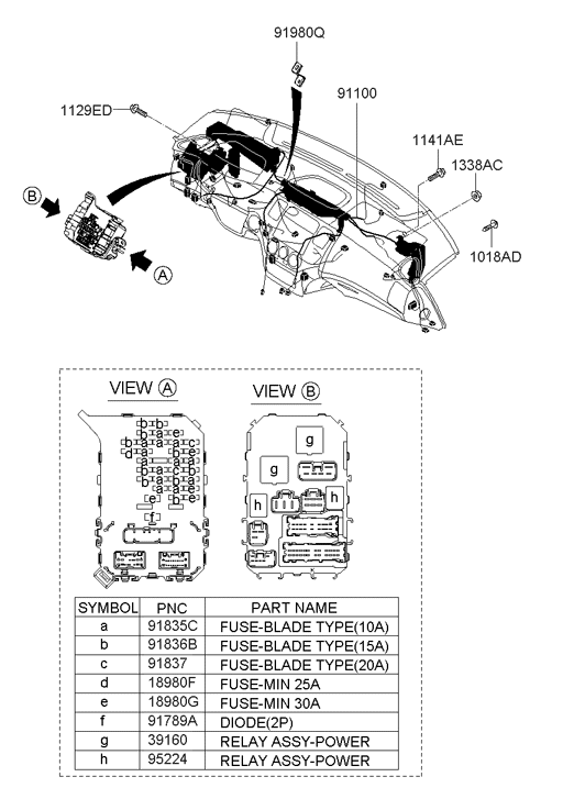 91142-3L013 Hyundai Wiring Assembly Main