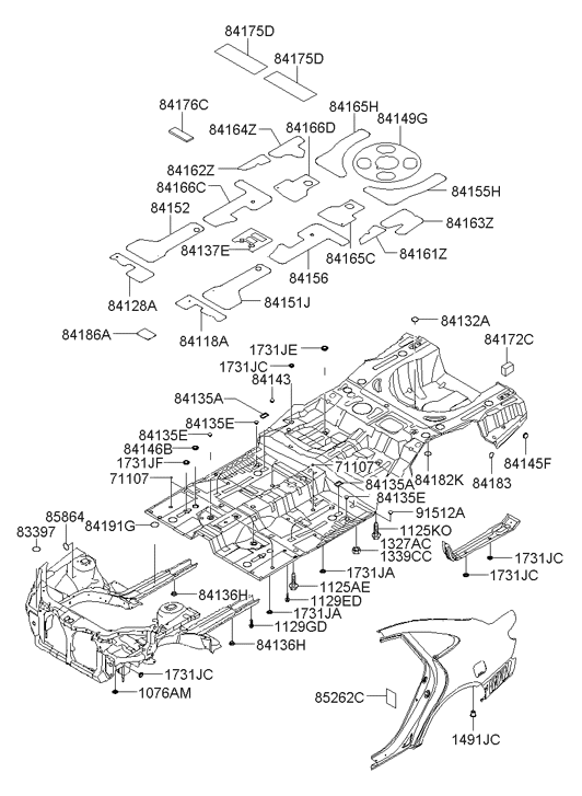 Hyundai 84193-3L000 Pad-ANTIVIBRATION Sp 84193-3L000 Hyundai Pad-ANTIVIBRATION Sp