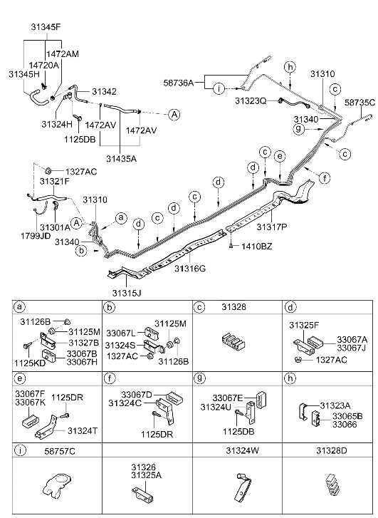 31324-3L000 Hyundai Fuel Tube Clamp