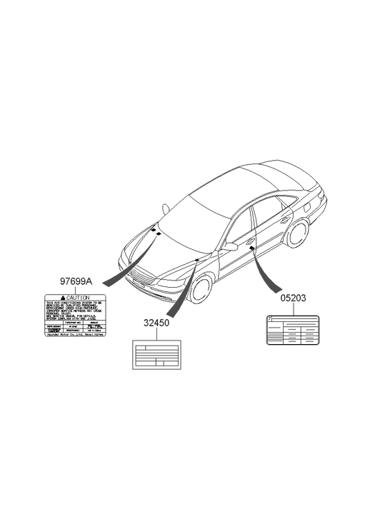 Hyundai 32450-3C072 Label Emission Control 32450-3C072 Hyundai Label Emission Control
