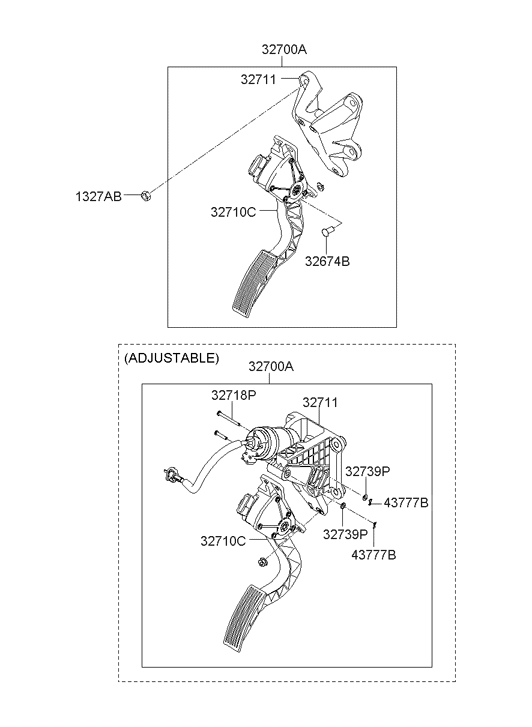 Hyundai 32730-3K300 Bracket-Accelerator Pedal 32730-3K300 Hyundai Bracket-Accelerator Pedal