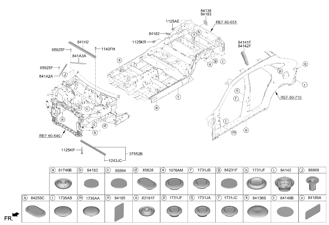 Hyundai 841E7-DS000 Fender Insulator Left Hand 841E7-DS000 Hyundai Fender Insulator Left Hand