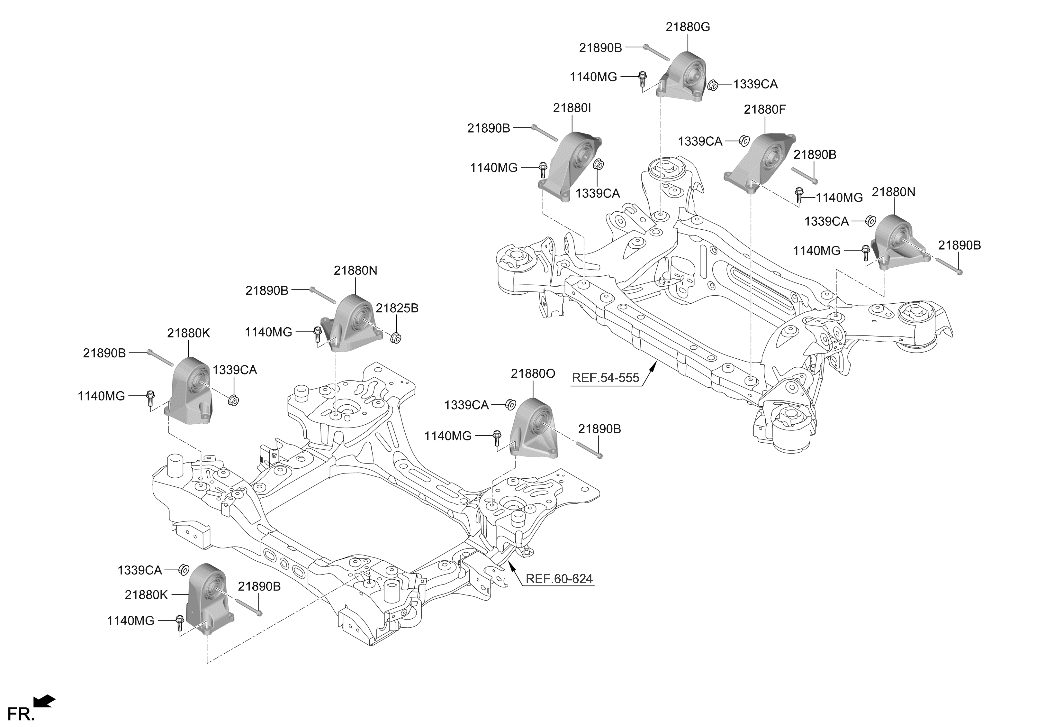217E0-DS100 Hyundai BRKT ASSY-MOTOR MTG FR
