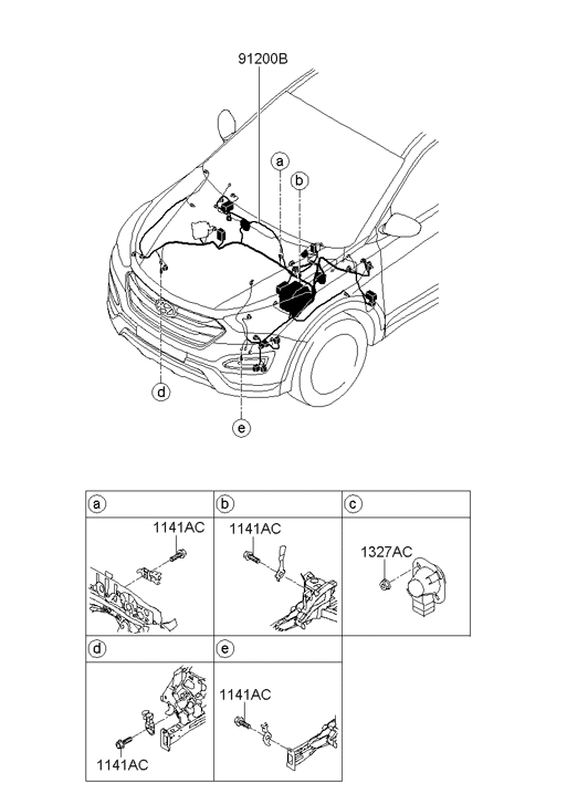 Hyundai 91210-B8501 Wiring Assembly Front 91210-B8501 Hyundai Wiring Assembly Front