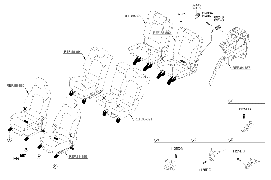 Hyundai 89449-B8000-RYN Housing-Lever,RH 89449-B8000-RYN Hyundai Housing-Lever,RH