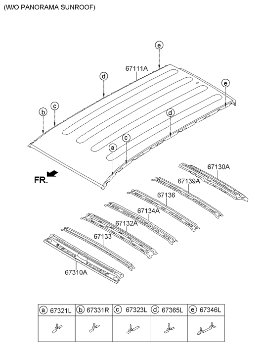 Hyundai 67346-B8300 Bracket Assembly-Roof Rack Rear NO.2,LH 67346-B8300 Hyundai Bracket Assembly-Roof Rack Rear NO.2,LH