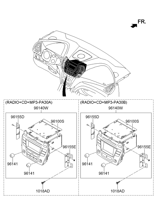 96170-B8950-4X Hyundai Audio Assembly