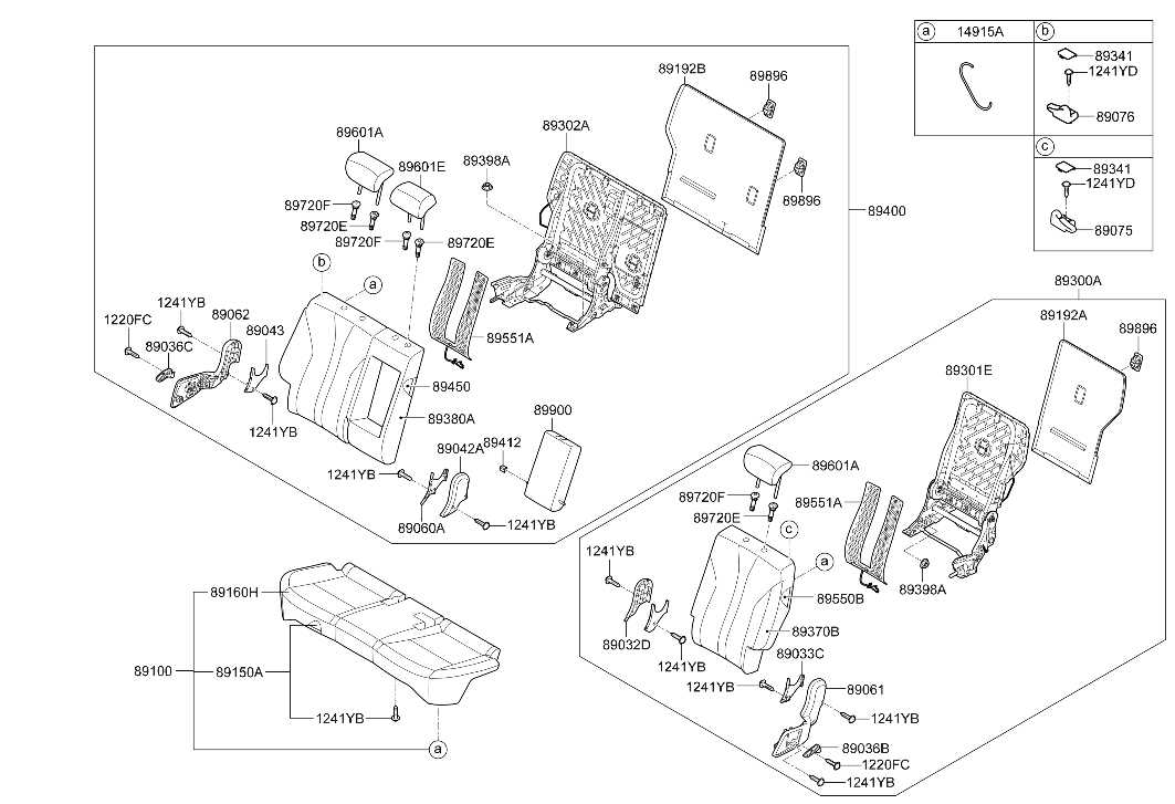 Hyundai 89340-M5000-UUG Carpet Assembly-RR Back,LH 89340-M5000-UUG Hyundai Carpet Assembly-RR Back,LH