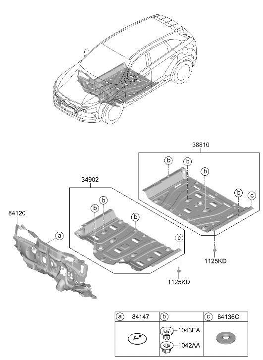 Hyundai 84237-M5000 Cover-Under 84237-M5000 Hyundai Cover-Under