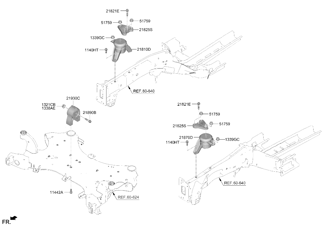 21930-M5100 Hyundai Roll Rod Bracket Assembly