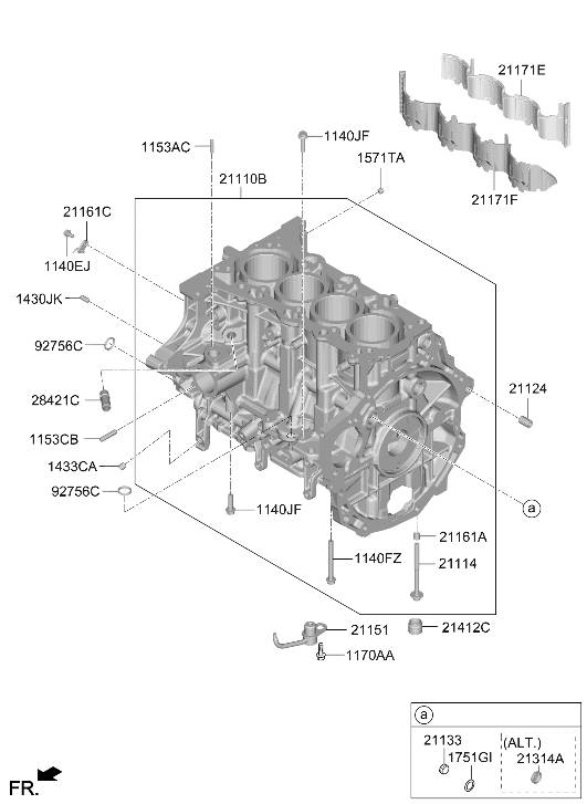 333N3-2MU00 Hyundai Cylinder Block Sub Assembly