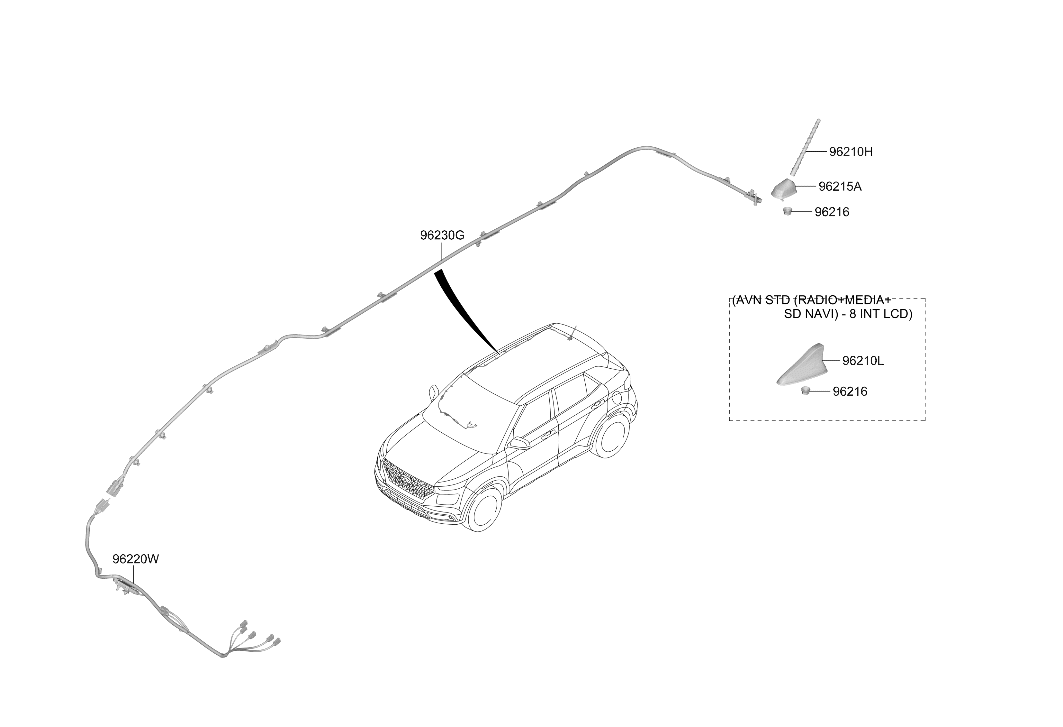 96220-K2600 Hyundai Feeder Cable - Antenna Main No.1