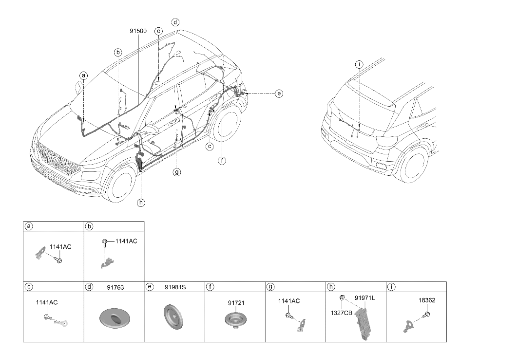 91580-K2520 Hyundai Wiring Assembly Floor