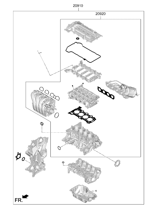 20920-2MU01 Hyundai Gasket Kit-Engine Overhaul UPR