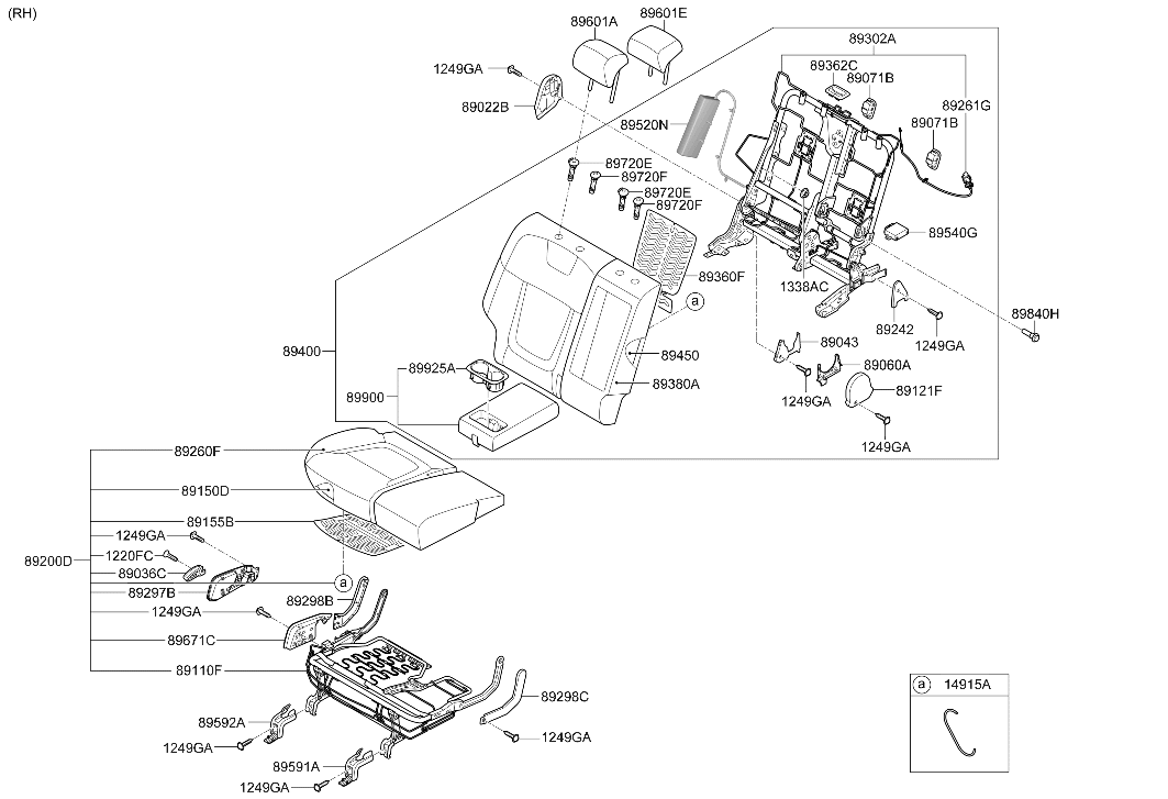 89B05-CW240 Hyundai UNIT ASSY-RR HEATER,RH
