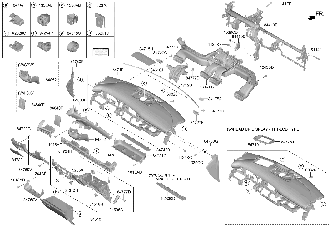 847J2-CW500-MMJ Hyundai Crash Pad Panel Assembly Upper Pass Side