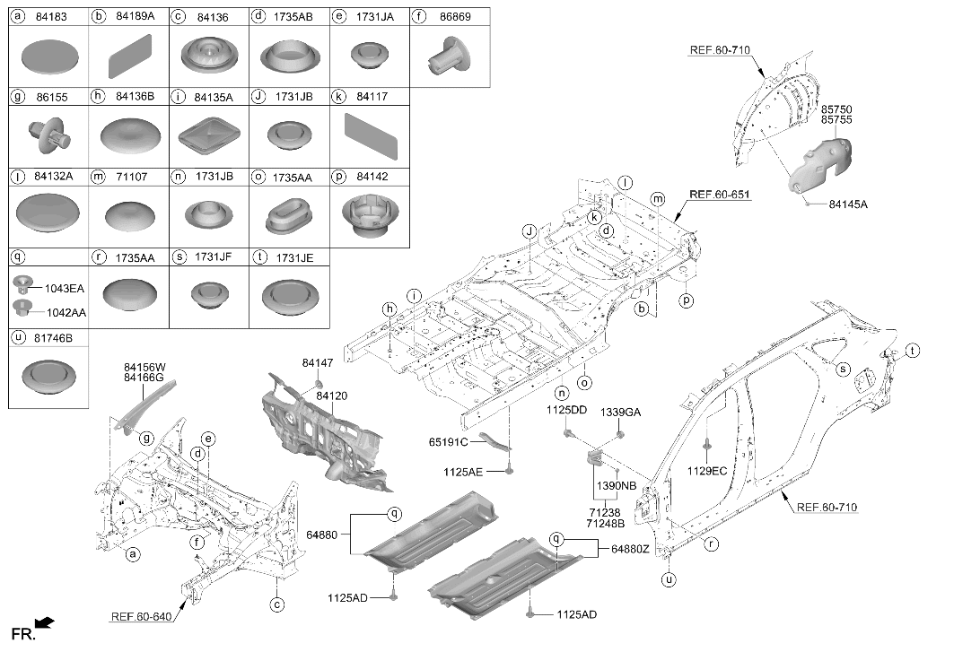 Hyundai 84217-CW500 UNDER COVER ASSY,LH 84217-CW500 Hyundai UNDER COVER ASSY,LH