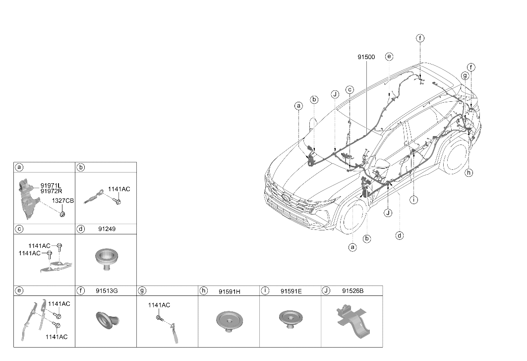 91510-CW100 Hyundai Wiring Assembly Floor