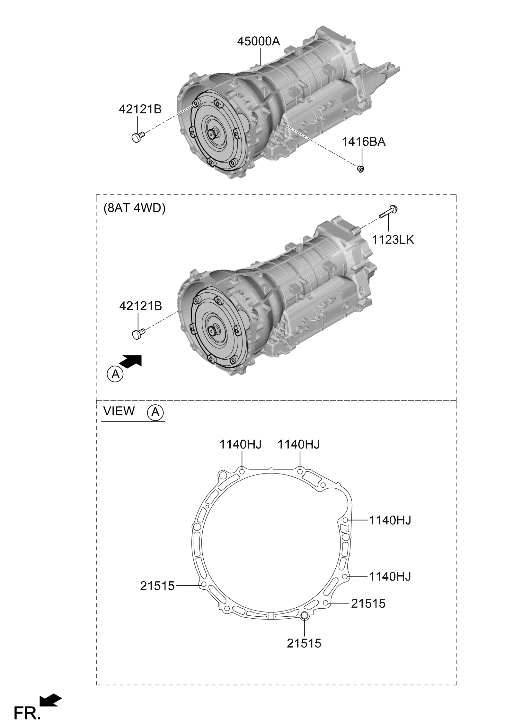 Hyundai 45000-4JBM0 ATA & Torque Converter Assembly 45000-4JBM0 Hyundai ATA & Torque Converter Assembly