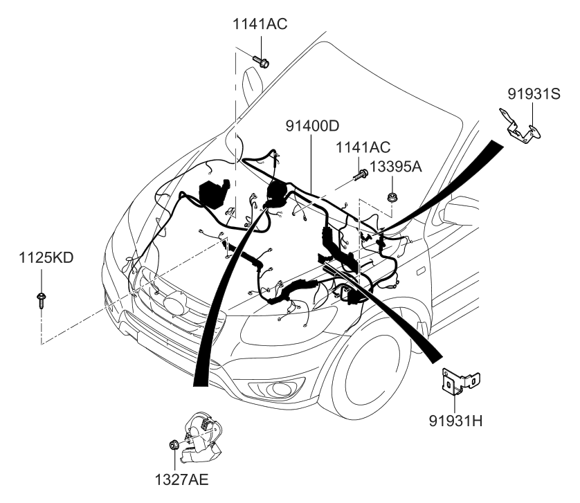 Hyundai 91415-0W120 Wiring Assembly Control 91415-0W120 Hyundai Wiring Assembly Control