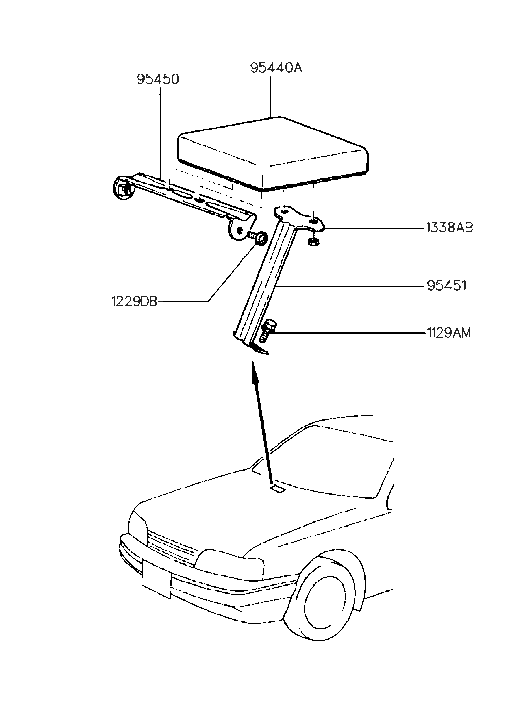 Hyundai 95451-32480 Bracket-Automatic Transaxle Control Module Side 95451-32480 Hyundai Bracket-Automatic Transaxle Control Module Side