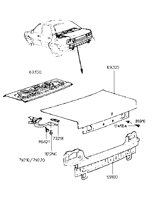 Hyundai 86421-33010 Bumper-Trunk Lid Hinge Stop 86421-33010 Hyundai Bumper-Trunk Lid Hinge Stop
