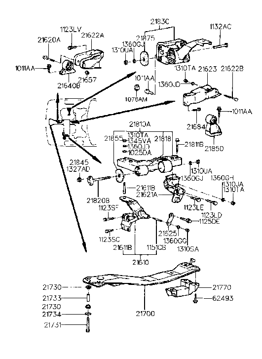 Hyundai 21855-33070 Stopper-Engine Mounting 21855-33070 Hyundai Stopper-Engine Mounting