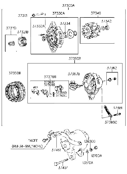 37380-35020 Hyundai Holder-Generator Wiring