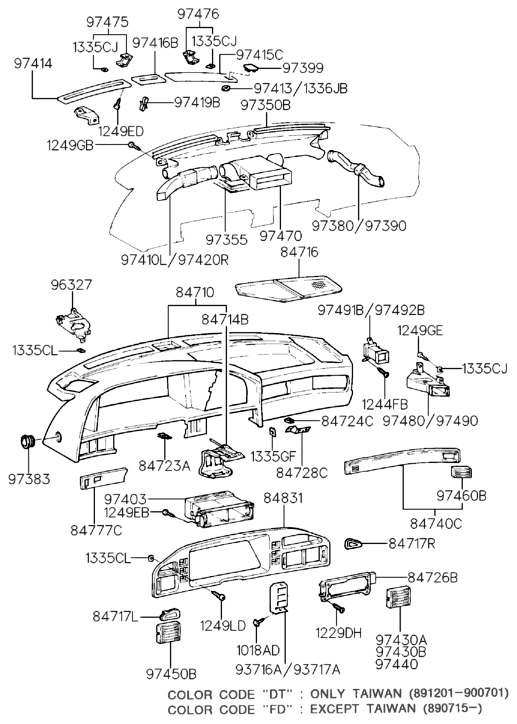 Hyundai 84726-33000 Bracket Assembly-Heater Control Mounting 84726-33000 Hyundai Bracket Assembly-Heater Control Mounting