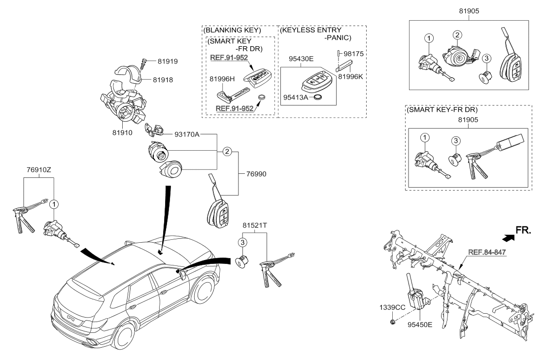 93170-2W310 Hyundai Switch Assembly-Key Illumination & Door War