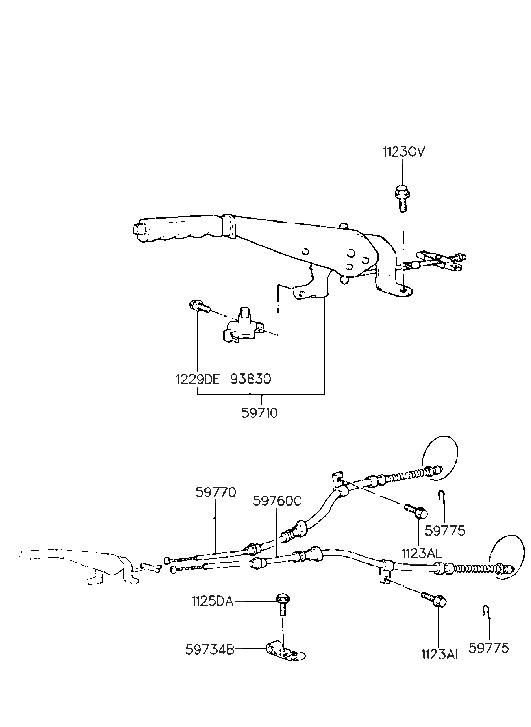 Hyundai 59710-23010-FD Parking Brake Lever Assembly 59710-23010-FD Hyundai Parking Brake Lever Assembly