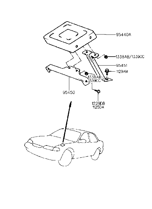 95451-32701 Hyundai Bracket-Automatic Transaxle Control Module Side