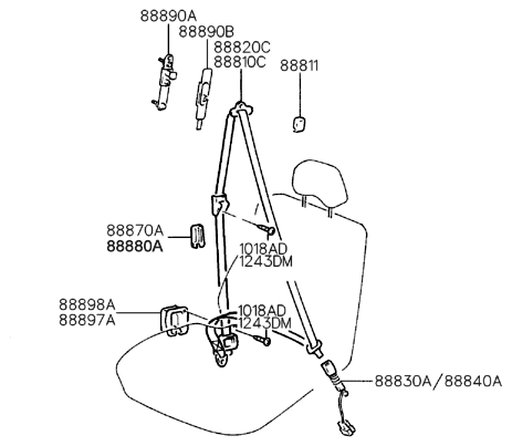 88891-34100-AQ Hyundai Cover Assembly-Height Adjuster