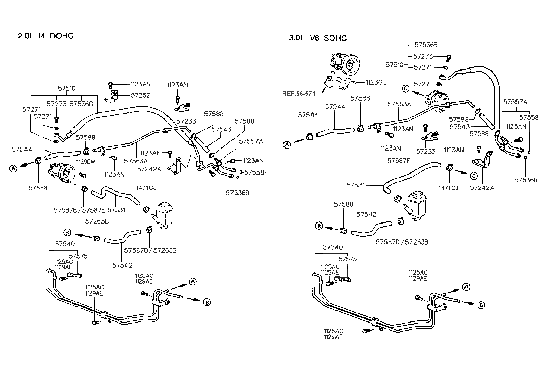 Hyundai 57543-34001 Hose-Power Steering Oil Return 57543-34001 Hyundai Hose-Power Steering Oil Return