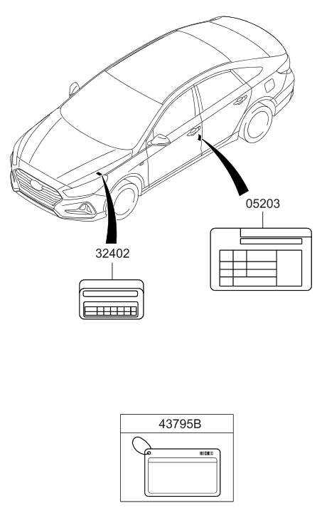 Hyundai 32441-2ELB1 Emission Label 32441-2ELB1 Hyundai Emission Label