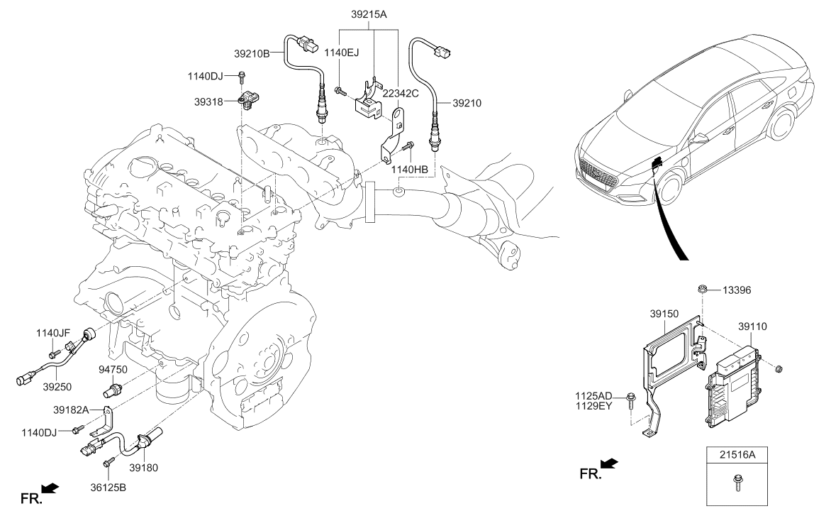 27340-2E600 Hyundai Bracket-Oxygen Sensor