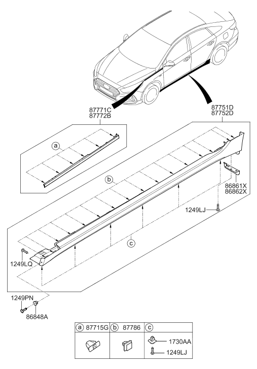 Hyundai 86864-C1000 Guard Assembly-Rear DEFLECTOR,RH 86864-C1000 Hyundai Guard Assembly-Rear DEFLECTOR,RH