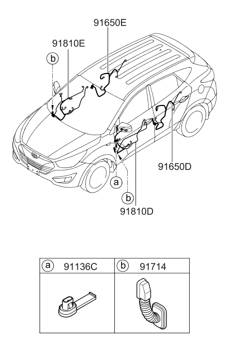 91981-2S010 Hyundai Grommet-Door Wiring