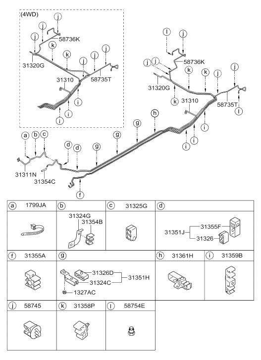 Hyundai 31320-2S550 Hose & Tube Assembly 31320-2S550 Hyundai Hose & Tube Assembly